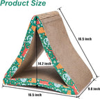 Nicunom Cat Scratcher Foldable Cat Scratching Board, Triangle Cat Scratching Pad, 6 Usable Sides Cat Scratchers Vertical Cat Scratching Post for Indoor Cats, Recyclable Cardboard Lounge