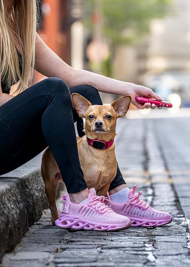 Dog Training Collar,Non-Shock Luxury Bark Collar-Adjustable Fit, No Shock for Small,Medium,Large Dogs, Advanced Technology with Remote, Automatic Bark Collar, Rechargeable, Anti-Barking,Red