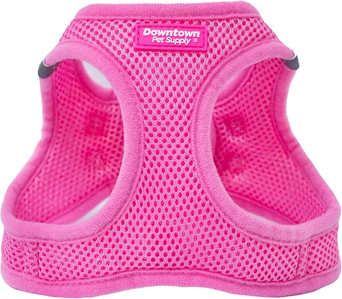 Downtown Pet Supply Step in Dog Harness No Pull, X-Large, Pink - Adjustable Harness with Padded Mesh Fabric and Reflective Trim - Buckle Strap Harness for Dogs
