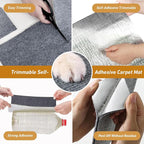 Cat Scratch Furniture Protector, 78.7" x 15.8" Self-Adhesive Cat Scratch Carpet, Couch Protector from Claws for Scratch Post Cat Tree Shelves Wall, Dark Gray