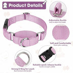 Martingale Collar for Dogs with Quick Release Buckle, Heavy-Duty Solid Color Nylon Training Collars - Adjustable No-Slip Design for Medium & Large Dog