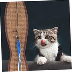Fish Shaped Cat Scratching Pad Natural Sisal Hanging Protector for Furniture Claw Grinding Mat Eco-Friendly Cat Toy 20.86X5.23X1.18In