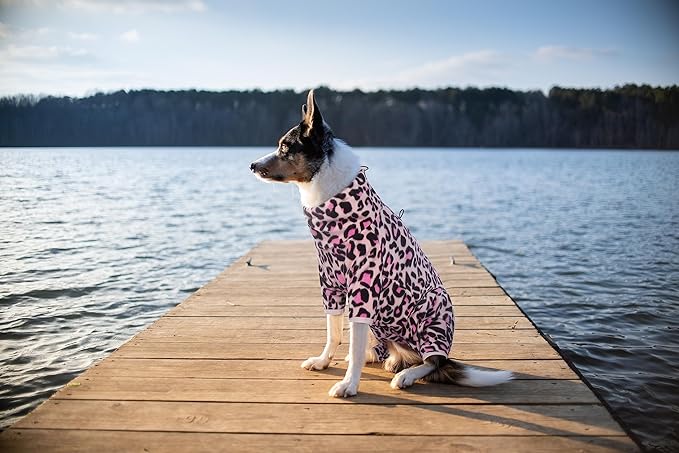 ROZKITCH Dog Warm Pajamas, Pet Windproof Warm Cold Weather Jacket Vest with Luminous Zipper, Jumpsuit Apparel Outfit Clothes for Small Medium Large Dog L-Pink 2XL