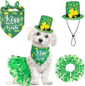 SCENEREAL St. Patrick's Day Dog Bandana Dress with Hat Set, Puppy Irish Costume for Small Medium Sized Girl Dogs Cats, Cute Tutu Skirt Green Holiday Pet Outfit Party Supplies