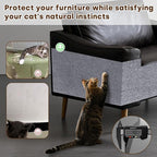 JOENIE Cat Scratch Protector, Self-Adhesive Scratching Pad, Trimmable Furniture Guard for Couches & Walls, Reusable & Washable Cat Claw Deterrent Mat (Light Grey, 15.8 * 78.7in, 1)