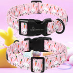 ARING PET Easter Dog Collar, Cute Pink Rabbit Carrot Pet Collars with Quick Release Buckle for Puppy Small Medium Large Boy Girl Dogs-L