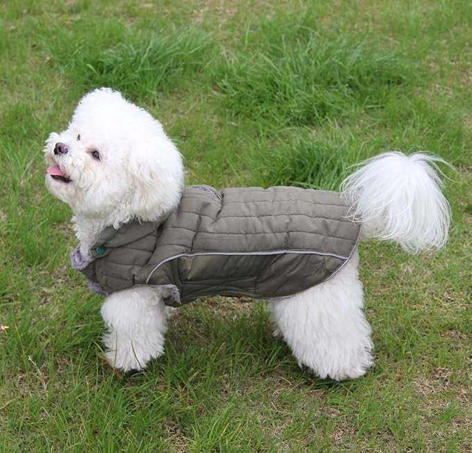 Fleece Dog Hoodie for Small Medium Dogs Super Warm Puppy Jacket for Cold Winter Dog Coats,Green M