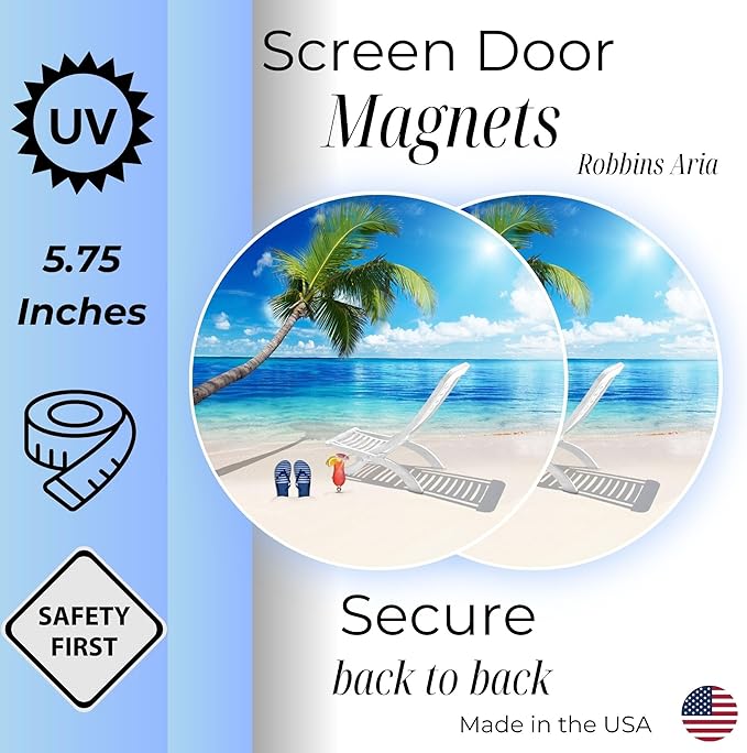 Screen Door Magnets Double Sided – Keep People, Kids, and Dogs from Running into The Screen Door - Robbins Aria Beach