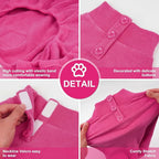 cyeollo Fleece Dog Pajamas Dog Pjs Jumpsuit Thermal Dogs Onesie Stretchable Doggie Coat Girls Pet Clothes for Medium Sized Dogs, Color Fuchsia