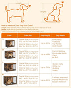 Feandrea 44.1" Dog Crate Furniture, Indoor Dog Cage Side End Table, XL Pet Wood Kennel for Large and Medium Dogs up to 80 lb with Multi-Purpose Removable Tray, Double-Door Pet House, Rustic Brown
