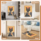Sisal Cat Scratcher Mat, Cat Wall Scratcher for Indoor Cats, 23.6x15.7 Inch Cat Scratch Pad with Hook & Loop, Wall Mounted Cat Scratching Post to Protect Couch and Carpet（Monarch Cat）
