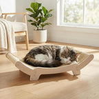 Sisal Cat Scratcher Bed for Indoor Cats Hammock for Scratching Pad Cat Chair Nartural Sisal Scratch Post for Large Cats Scratcher Lounge, Wooden Cat