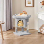 Yaheetech 23.5in Cat Tree Tower, Cat Condo with Sisal-Covered Scratching Posts, Cat House Activity Center Furniture for Kittens, Cats and Pets - Light Gray