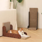 FUKUMARU Cat Scratcher, 26.8 Inch L Shaped Cat Scratch Pad Wall, Modern Cardboard Cats Scratching Board for Indoor Cats, Felt Vertical Scratching Post, Furniture Protector (Grey)