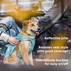 Ruffwear, Stumptown Quilted Dog Jacket, Insulated Water-Resistant Winter Coat with Reflective Trim & Leash Portal, Easy On/Off Buckles, Durable 300D Ripstop Cold-Weather Layer, River Rock Green, Large