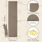 FHTONGE 71x15.8 Thickened Cat Wall Climbing Carpet with 16 Fixed Nails, Extra Large Tall Cat Scratch Pad for Wall, Wall Mounted Climbing Cat Scratcher for Furniture Couch Sofa Protector(Choc Brown)
