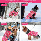 Doglay Dog Coat, Waterproof Dog Jacket Pet Winter Coat for Cold Weather with Thicken Furry Collar, Reflective Puppy Winter Jacket Warm Fleece Lining for Small Medium Large Pets