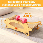 Cat Scratcher Bed, 3-in-1 Cat Scratching Pad with Hammock & Ball, Natural Sisal with Solid Wood Frame Cat Scratch Post for Indoor Cats Lounger & Sleep & Scratch