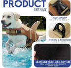ASENKU Dog Life Jacket - Pet Safety Vest for Swimming & Boating, Shark Life Jacket with Floatation, Dog Lifesavers Swimsuits for Small Medium Large Dogs (Brown, XL)