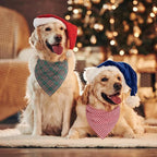 Segarty 30 Pack Pet Scarf, 22.8"x15.7" Dog Bandanas Triangle Plaid Bibs Accessories Bulk for Small Medium Dogs Cats Large Puppy Dogs, Adjustable Washable Reversible Boy Pets Birthday Kerchief