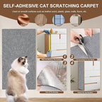 Cat Scratching Mat, 78.7"x15.8" Self-Adhesive Carpet Mat Trimmable Replacement for Cat Tree, Cat Wall Shelves, Cat Scratching Post, DIY Couch Sofa Furniture Door Protector