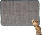 Cat Scratcher Mat, 23.6 x 15.5 Inch Natural Sisal Scratching Pad for Indoor Cats Wall Scratchers with Tape for Couch, Protect Sofas, Carpets,Floor(Grey)