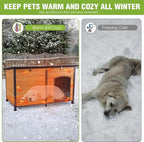 GUTINNEEN Extra Large Heated Dog House Outdoor Insulated Dog House Weatherproof Dog Shelter with Heated Pad, Insulated All-Round Thermal Liner, Chew-Proof Design for Large Dogs (Winter-Ready)