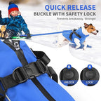 Dog Winter Coat Reflective Water-Resistant Jacket, Fleece Lined Windproof Puppy Coat with Back Zipper & D-Ring, Cold Weather Dog Coats for Small Medium Dogs (XL, Blue)