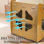 Cat Scratcher House, 2 in 1 Cat Cardboard House with 2 Scratching Pads, Sturdy Cat House Lounge for Indoor Cats to Rest and Hide, Maximum Load Capacity 66 Lbs