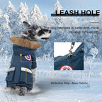 PINA Dog Coats for Small Dogs, Waterproof Dog Jacket, Dog Winter Coat Jacket, Warm Dog Cold Weather Coats, Windproof Reflective Dog Hoodie with Pocket, Flannel Lining Dog Snow Coat with Faux Fur Hood