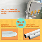 Cordless Cat Window Perch with 4 Suction Cups, Sturdy & Soft Cat Window Hammock, One-Tap Fold Up Cat Window Seat, Great for Indoor Cats, Soft Reversible Cushion, Can Hold Weight Upto 40lbs