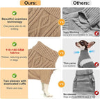 BEAUTYZOO Small Dog Sweater-Dog Sweatshirt Pullover Cable Knit Wear Classic Turtleneck Thick Cold Weather Clothes for Small Dogs, Medium Dogs, Puppies,Khaki Cable M (Back: 16", Chest: 21", Neck: 13")