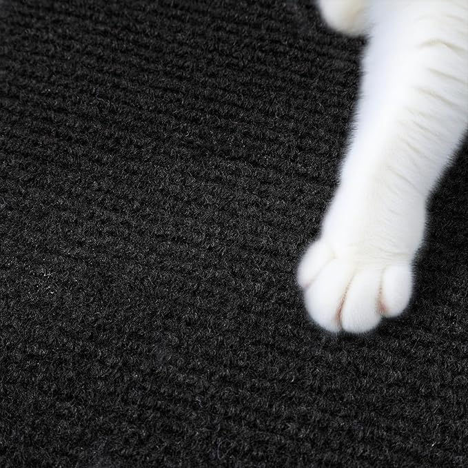 ReWallpaper 24inx6.5ft Cat Scratch Pad Peel and Stick Durable Black Cat Scratching Mat Anti Scratch Indoor Furniture Guard for Sofa Wall Corner Door Tree Post Covering Self Adhesive Strong Grip Carpet