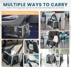 19 x 12 x 12 Large Cat Car Carrier – Roomy Escape-Proof Cat Car Seat for Safe Driving, Lockable Zippers & Safety Tether, Soft-Sided Travel Carrier for Road Trips & Vet Visits