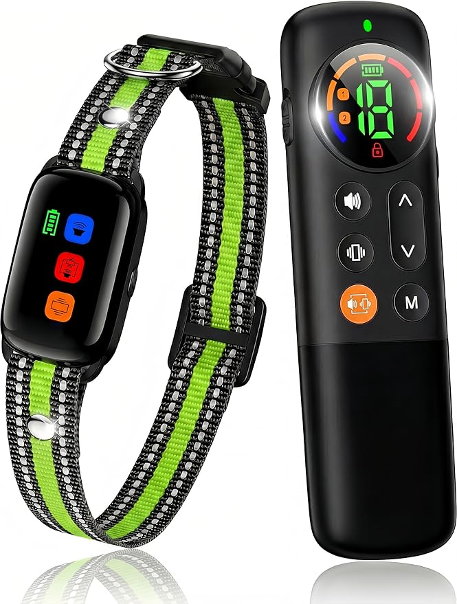 Vibrating Dog Training Collar with Remote, No Shock, Beep and Vibration Only, 3300FT Long Range, Waterproof Rechargeable, Safety Lock, No Prongs, for Small Medium Large Dogs