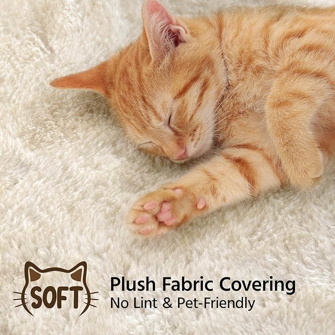 Topeakmart 54in Cat Tree, Cat Tower w/Large Cat Condo Scratching Posts and Perch, Cat Stand House Furniture, Beige