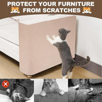 Cat Scratch Furniture Protector, 78.7"x15.8" Cat Scratching Mat, Trimmable Self-Adhesive Cats Claws Scratch Pads, DIY Carpet Mat Replacement for Cats Tree, Cats Wall Shelves, Khaki