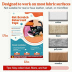 12 Pack Cat Scratch Furniture Protector – Double-Sided Sticky Deterrent Training Tape from Cat Claws, Clear Anti-Scratch Guard for Couch, Sofa, Doors, Easy Apply & Residue-Free, Not for Leather,Velvet