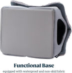 Cat Houses for Indoor Cats - Large Cat Cave Bed with Removable Support Foam and Washable 2-Side Mat - Covered Cat Bed for Cat Hideaway - Enclosed Cat Hideout for Kitten and Small Pet, Grey