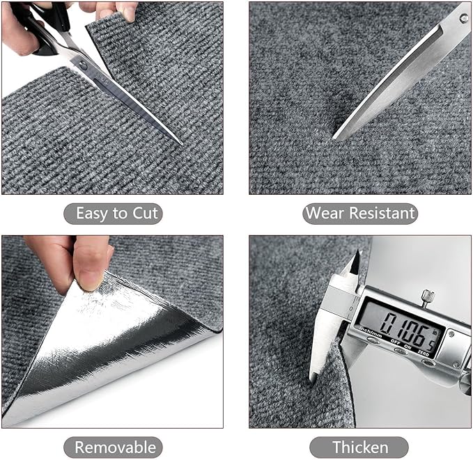 Yenhome 15.7"X160" Cat Scratch Deterrent for Furniture, Anti Scratch Furniture Protector, Couch Protector from Cat Claws Renter Friendly Trimmable Self-Adhesive Carpet Cats Wall Scratcher (Grey White)
