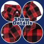 Paiaite Plaid Dog Shirt: Classic Checkered Style in Cotton for Large, Medium, and Small Breeds, Comfort, Breathability, and Elegance Dog Clothes. Perfect for Everyday Wear, and Photoshoots Red L