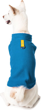 Gooby Fleece Vest Dog Sweater - Deep Blue, Medium - Warm Pullover Fleece Dog Jacket with O-Ring Leash - Winter Small Dog Sweater Coat - Cold Weather Dog Clothes for Small Dogs Boy or Girl (Pack of 2)