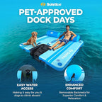 SOLSTICE Inflatable Pup Plank, Dog Water Ramp for Boats & Docks, Party (4-6 Person) Capacity - Floating Platform for Pets for Lake, River, Beach & Swimming Pool, Includes Pump, Patent-Protected Design