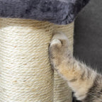 4 Levels Pet Stairs for High Beds Couch, Cute Stair Shaped Cat Tree for Indoor Cats or Dogs with Scratching Post, Hanging Play Ball, Gray