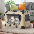 Petprsco Portable Collapsible Dog Crate, Travel Dog Crate 24x17x17 with Soft Warm Blanket and Foldable Bowl for Large Cats & Small Dogs Indoor and Outdoor