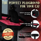 Gothic Cat Tree-Spooky Cat Tree with Coffin Bed,Cat Condo,Thick Scratching Post for Halloween