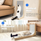 PETKARAY Felt Cat Scratcher, Vertical Cat Scratching Pad, Scratch Resistant Couch Carpet Scratcher, Slot-Free Scratch Board with Toy Ball, Light Grey