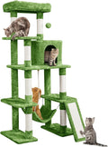 Yaheetech Cat Tree Cat Tower, 63in Multi-Level Cat Tree for Indoor Cats w/Sisal-Covered Scratching Posts & Condo, Cat Furniture Activity Center for Cats Kitten, Green
