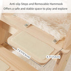 unipaws Pyramid Cat Tree, 5-Level Wooden Cat Ladder, Sturdy Tall Cat Climbing Tower with Cozy Hammock for Kittens and Indoor Cats