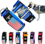 Tactical Dog Collar 2 Inch Wide Thick Heavy Duty Military Style with Metal Buckle, Adjustable for Medium - Large Breeds, Durable K9 Training Gear with Patch Area, USA Flag Patch, Strong and Secure Fit